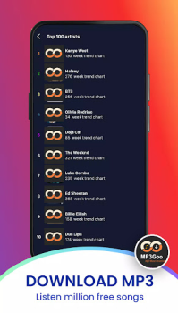İndir Mp3Goo - Mp3 Music Downloader Müzik ve Ses Android için Ekran görüntüsü 3