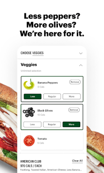 İndir Subway® Yiyecek & İçecek Android için Ekran görüntüsü 2