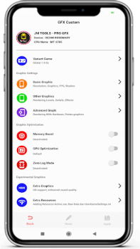 İndir JM TOOLS Pro GFX For Any Games Araçlar Android için Ekran görüntüsü 2
