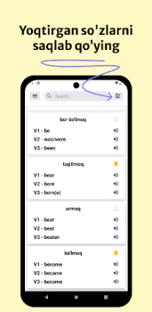 İndir Noto'g'ri fe'llar jadvali Eğitim Android için Ekran görüntüsü 2