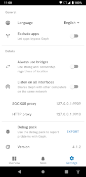 İndir Geph: free anti-blocking VPN Araçlar Android için Ekran görüntüsü 5