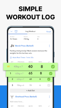 İndir Hevy - Spor, Vücut Geliştirme Sağlık & Fitness Android için Ekran görüntüsü 2