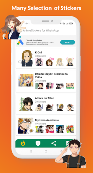 İndir Anime Stickers for WhatsApp Özelleştirme Android için Ekran görüntüsü 5