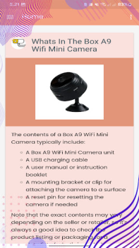 İndir A9 Wifi Mini Camera App Guide Araçlar Android için Ekran görüntüsü 7