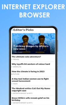 İndir Web Browser- Internet Explorer İletişim Android için Ekran görüntüsü 3