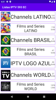 İndir Listas IPTV 593 EC Eğlence Android için Ekran görüntüsü 3