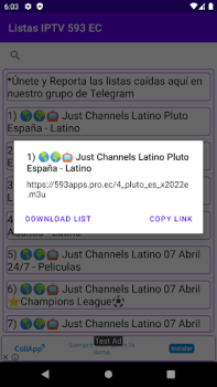 İndir Listas IPTV 593 EC Eğlence Android için Ekran görüntüsü 5