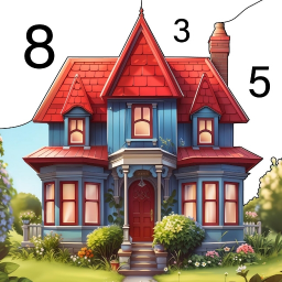 Logo House Color by number game