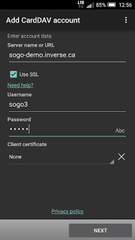 İndir CardDAV-Sync free İş Android için Ekran görüntüsü 2