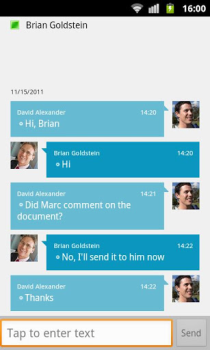 İndir Lync 2010 İş Dünyası Android için Ekran görüntüsü 3