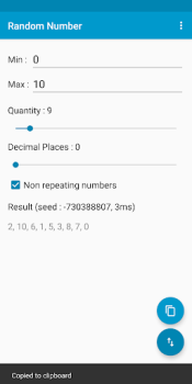 İndir Random Number Araçlar Android için Ekran görüntüsü 2