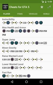 İndir Cheat Codes for GTA5 Eğlence Android için Ekran görüntüsü 7