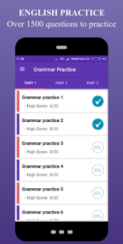 İndir English Grammar Test - Grammar Eğitim Android için Ekran görüntüsü 2