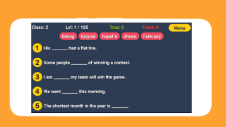 İndir English Word Fill Eğitim Android için Ekran görüntüsü 3