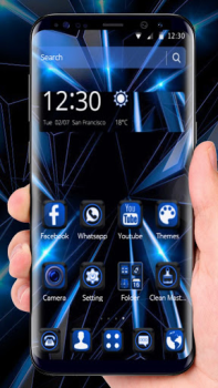 İndir Black Blue Future Theme Özelleştirme Android için