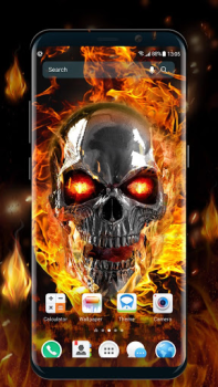 İndir Flaming Skull Live Wallpaper for Free Özelleştirme Android için
