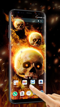İndir Flaming Skull Live Wallpaper for Free Özelleştirme Android için Ekran görüntüsü 2