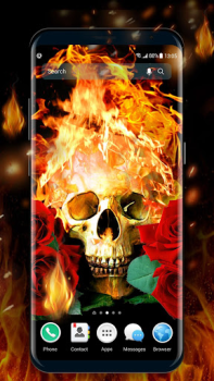 İndir Flaming Skull Live Wallpaper for Free Özelleştirme Android için Ekran görüntüsü 3