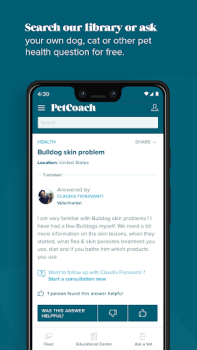 İndir PetCoach Ask a vet online 24/7 Tıp Android için Ekran görüntüsü 4