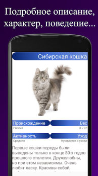 İndir Породы кошек. Справочник пород Kitaplar & Rehberler Android için Ekran görüntüsü 3