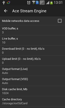 İndir Ace Stream Engine Araçlar Android için Ekran görüntüsü 3