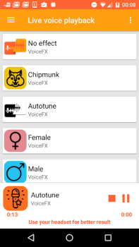 İndir VoiceFX - Ses Efektli Ses Deği Eğlence Android için Ekran görüntüsü 5