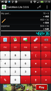 İndir Calculator Mem Lite İş Android için Ekran görüntüsü 2