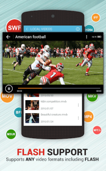 İndir Dolphin Video - Flash Player Video oynatıcılar ve düzenleyiciler Android için Ekran görüntüsü 4