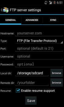 İndir AndFTP (FTP client) Araçlar Android için Ekran görüntüsü 3