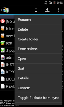 İndir AndFTP (FTP client) Araçlar Android için Ekran görüntüsü 5