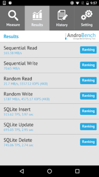 İndir Androbench (Storage Benchmark) Araçlar Android için Ekran görüntüsü 3