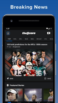 İndir theScore: Sports News & Scores Spor Android için Ekran görüntüsü 2