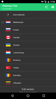 İndir Hideman Free VPN Araçlar Android için Ekran görüntüsü 3