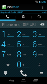 İndir MizuDroid SIP VOIP Softphone İletişim Android için Ekran görüntüsü 3