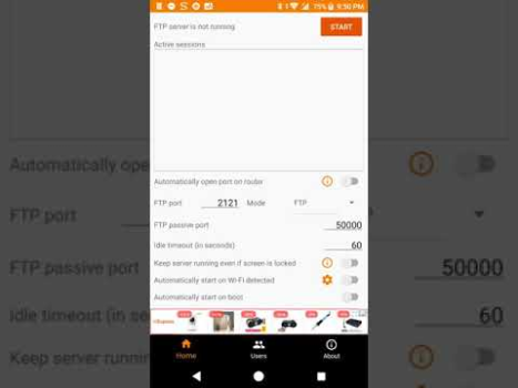 İndir FTP Server - Multiple users Araçlar Android için Ekran görüntüsü 6