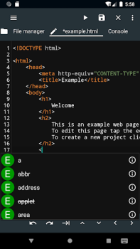 İndir WebCode - html, css, js ide İş Android için Ekran görüntüsü 2