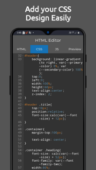 İndir HTML Editor - HTML, CSS & JS İş Android için Ekran görüntüsü 3
